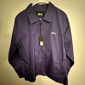 Stussy leopard panel jacket